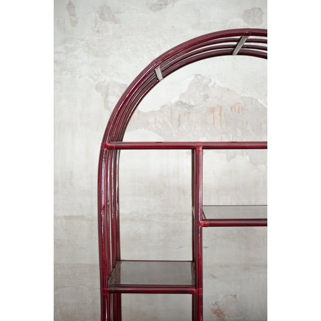Wood Lacquered Arched Bookcase, 1980s For Sale - Image 7 of 14