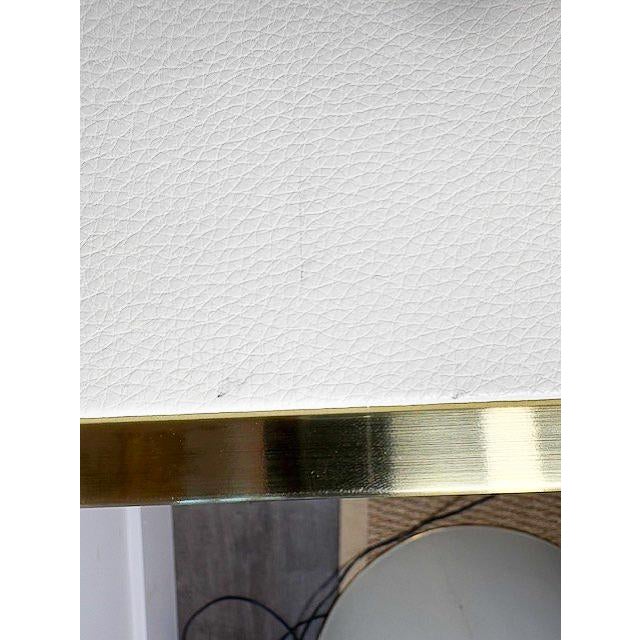 Metal Brass and Glass Console Table With a Leather Top For Sale - Image 7 of 9