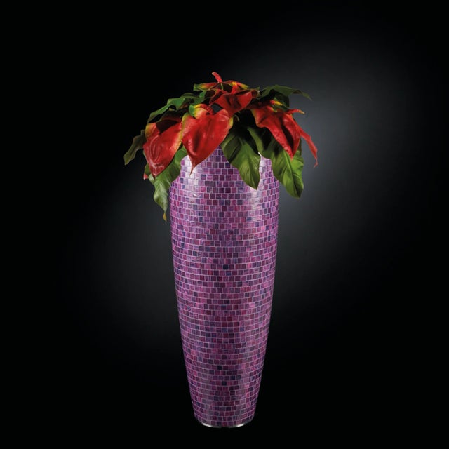 Fuchsia Low-Density Polyethylene Obice Vase with Bisazza Mosaic from VGnewtrend For Sale - Image 6 of 7