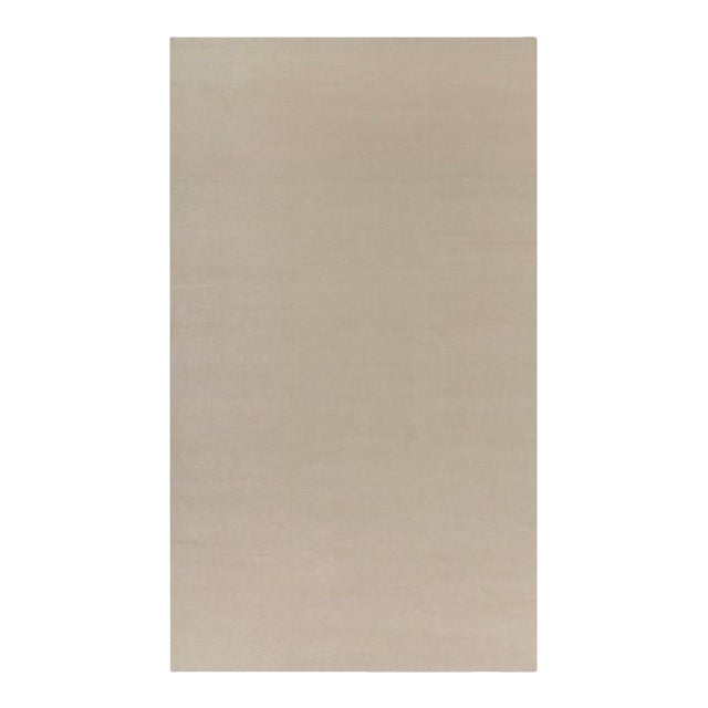 Rug & Kilim’s Oversized Contemporary Textural Solid Rug in Cream and White Tones - 11x19 For Sale