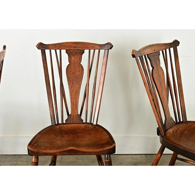 English 19th Century Oak Windsor Chairs - Set of Four For Sale - Image 9 of 12