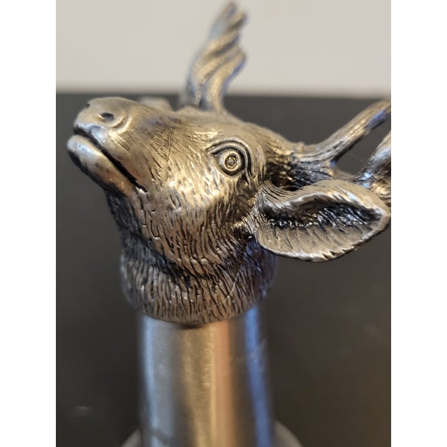 Metal 1990s Jägermeister Deer Head Shot Glass Stainless Steel For Sale - Image 7 of 11