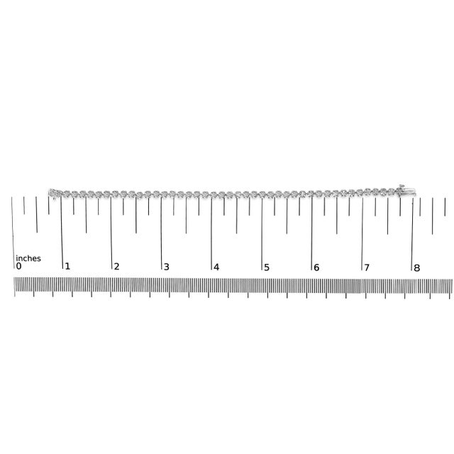 Early 21st Century 14K White Gold Round-Cut 2.00 cttw Diamond Link Bracelet (H-I Color, I1-I2 Clarity) For Sale - Image 5 of 5