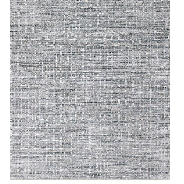 Modern Simplicity Comfort Blue Beige Hand Loomed Rug 12ft 1in X 14ft 11in For Sale - Image 3 of 8