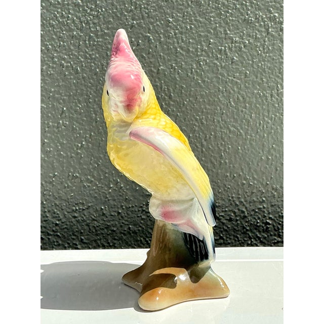 Vintage MCM Glazed Ceramic Cockatoo For Sale - Image 11 of 12