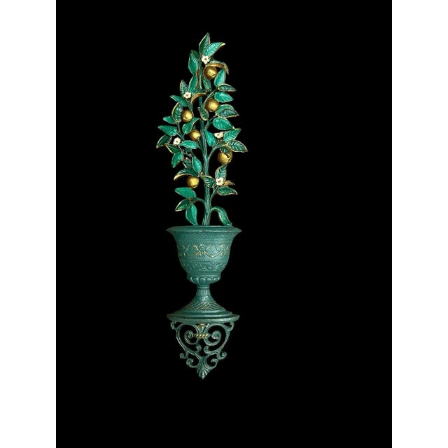 Mid 20th Century Lemon Topiary Tree Bas Relief Wall Hanging Art Decor Homco -a Pair For Sale - Image 5 of 11