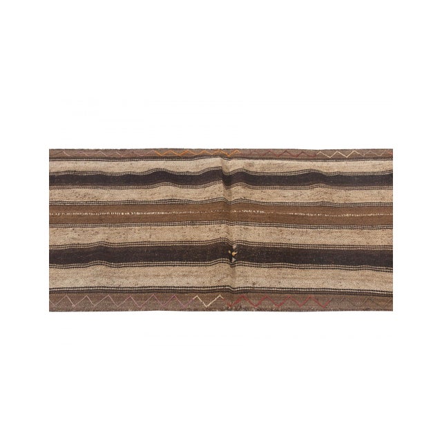 1960s Natural Brown Vintage Kilim Rug - 3`0" X 6`9" For Sale - Image 5 of 6