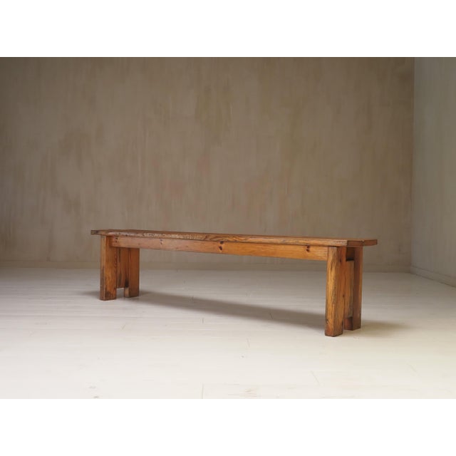 Vintage Wooden Bench, 1960s For Sale - Image 10 of 10
