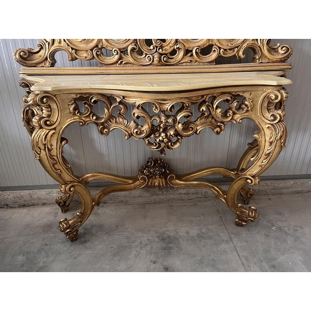 Console Table with Baroque Mirror, 1890s, Set of 2 For Sale - Image 12 of 17