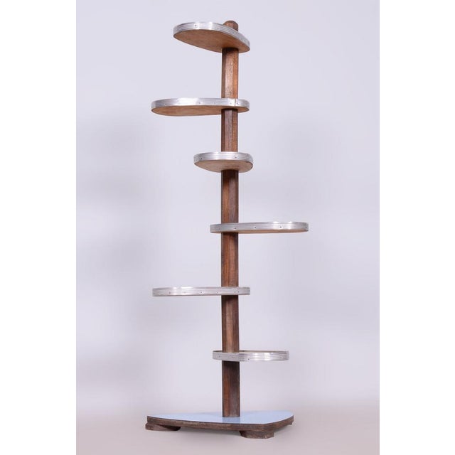 Wood Mid-Century Flower Stand in Beech & Aluminium, 1950s For Sale - Image 7 of 9