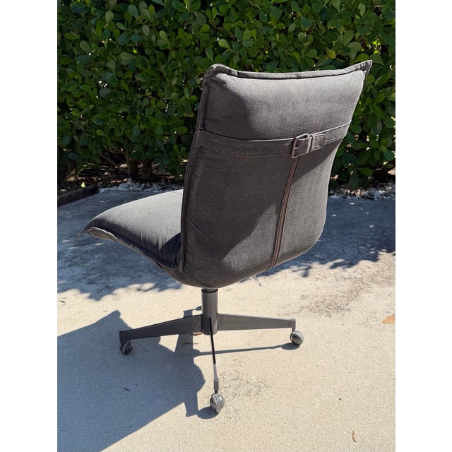 Restoration Hardware Restoration Hardware Distressed Canvas Swivel Desk Chairs, Set of 3 For Sale - Image 4 of 13