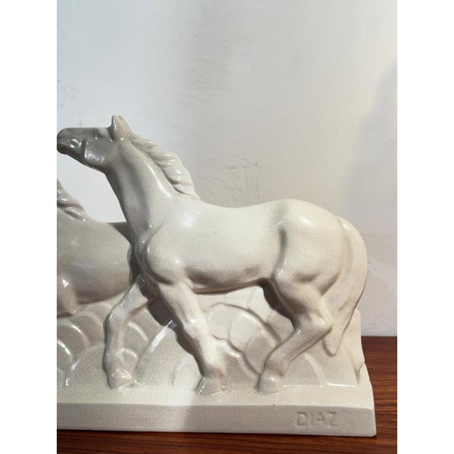 1920s Art Deco Sculpture of Two Running Horses by Diaz, France, 1920 For Sale - Image 5 of 12