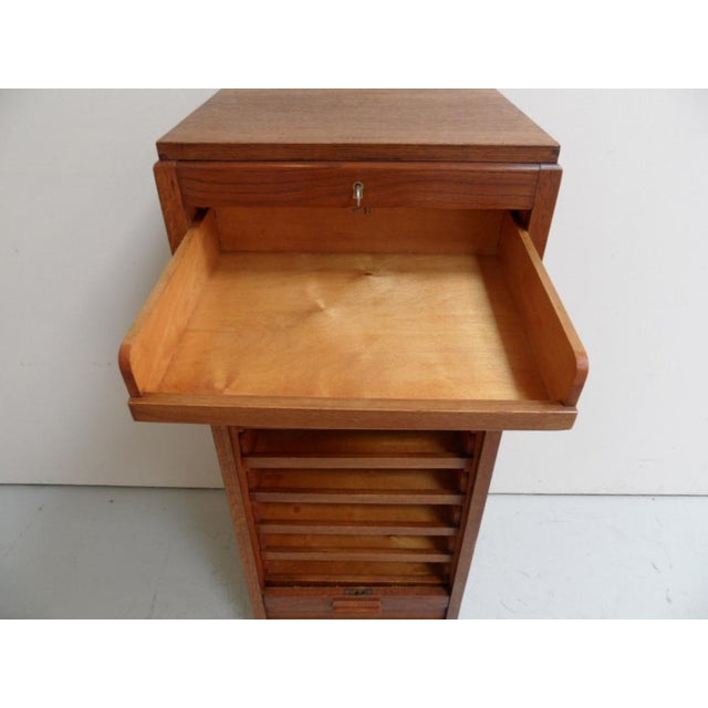 Vintage Filing Cabinet with Roller Shutter, 1930s For Sale - Image 6 of 14