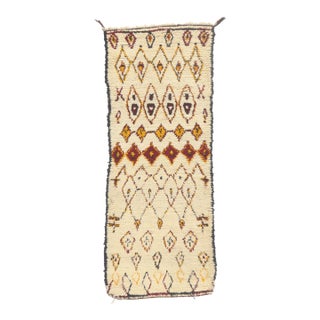 Vintage Azilal Boucherouite Moroccan Rug, 03'04 X 08'04 For Sale