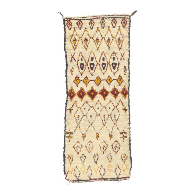 Vintage Azilal Boucherouite Moroccan Rug, 03'04 X 08'04 For Sale