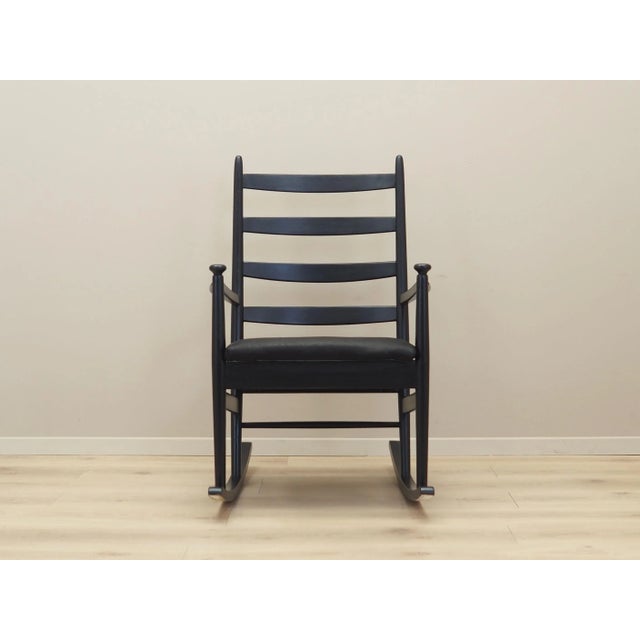 Vintage Danish Beech Rocking Chair, 1970s For Sale - Image 4 of 18