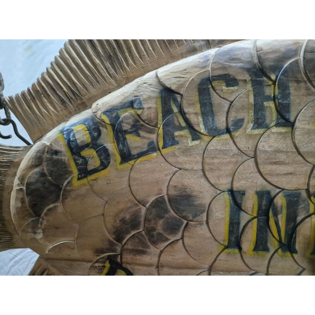 Carved Fish Trade Sign for "Beach House Inn, Brant Point" For Sale - Image 10 of 12