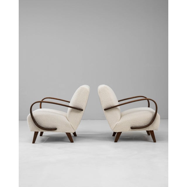 Mid-Century Modern 1950s Czech MCM Upholstered Armchairs By J. Halabala - A Pair For Sale - Image 3 of 18