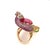 Bochic "Orient" Vintage Emerald Ruby & Pink Sapphire Ring - 18K Gold & Silver For Sale - Image 12 of 18