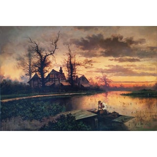 Late 19th Century “Fisherman at Sunset,” Signed H. Todd, Attributed to Henry George Todd (British, 1847–1898) For Sale