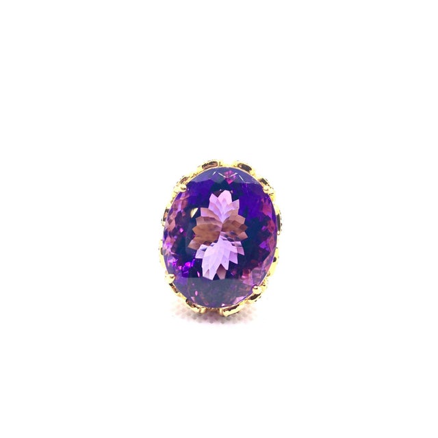 Bochic "Capri" Vintage Amethyst & Diamond Ring Set In 18K Gold & Silver For Sale - Image 9 of 18
