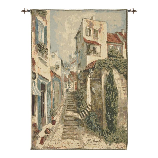 Provence Village Stores Loom Woven Tapestry - 90 X 70 Cm (3'0" X 2'3") - Requires Rod Size 2 For Sale