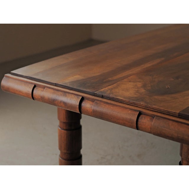 Modernist Oak and Walnut Table, France, 1940s For Sale - Image 13 of 16