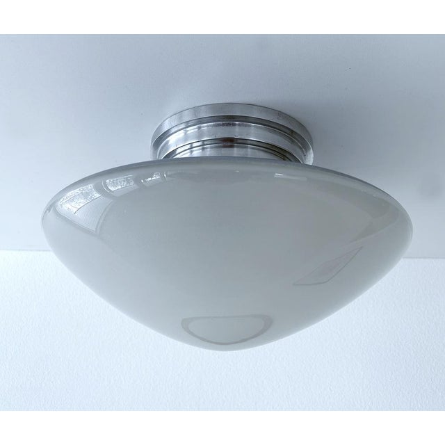 Metal French Art Deco Glass Light by Mazda, 1930s For Sale - Image 7 of 18