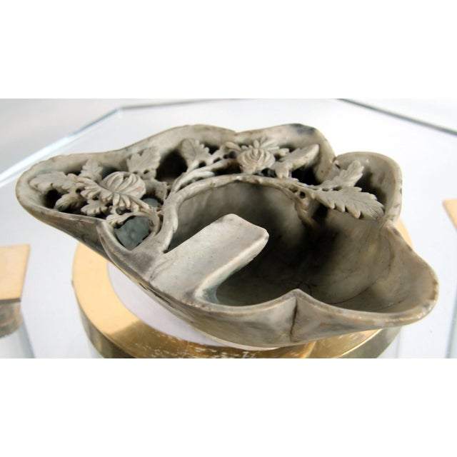 Antique Chinese Carved Stone Calligraphy Brush Washer / Bowl For Sale - Image 9 of 9