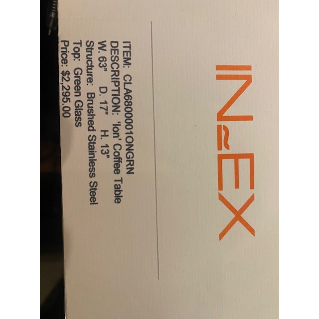 Konstantin Grcic for ClassiCon Green Glass & Stainless Steel Coffee Table – 63" For Sale - Image 10 of 10