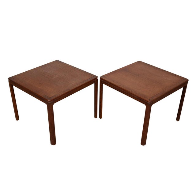 Mid-Century Modern 1970s Pair Mid-Century Danish Dux Teak Side Tables Parson Style For Sale - Image 3 of 9