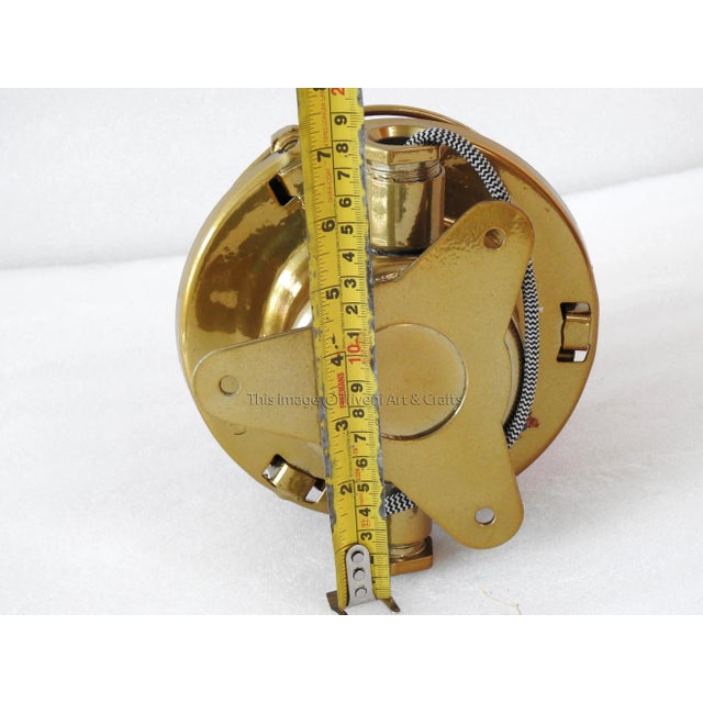 1990s Reclaimed Ship Slave Wall Deck Brass Finish Bulkhead Ceiling Nautical Light For Sale - Image 10 of 10