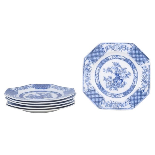 Early 20th Century Octagonal Hoangho Series Lunch Plates in Faience from Rörstrand, Set of 6 For Sale - Image 5 of 5