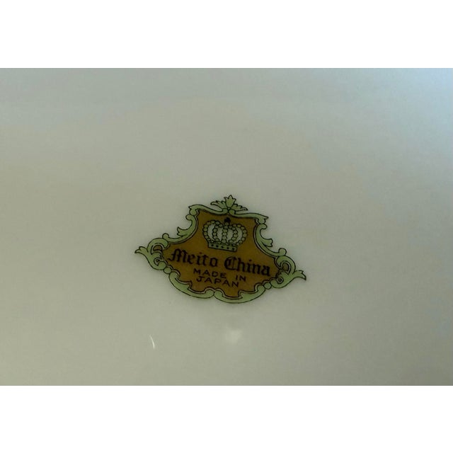 Vintage Meito China Hand Painted Floral Dinner Plates - Set of 6 For Sale - Image 10 of 12