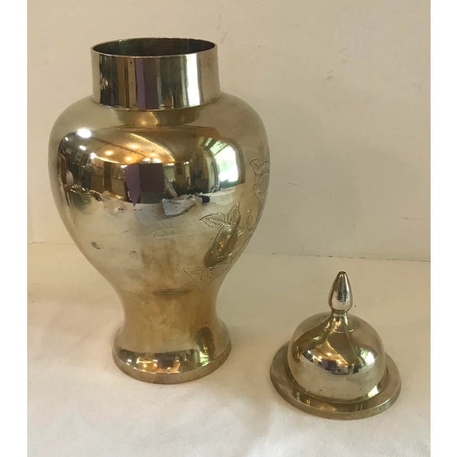 Mid-Century Modern Vintage Brass Urn For Sale - Image 3 of 5