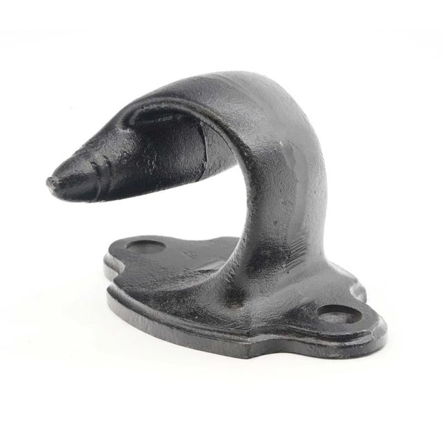 Traditional Late 20th Century Cast Iron Black Enameled Freight Door Pull For Sale - Image 3 of 7