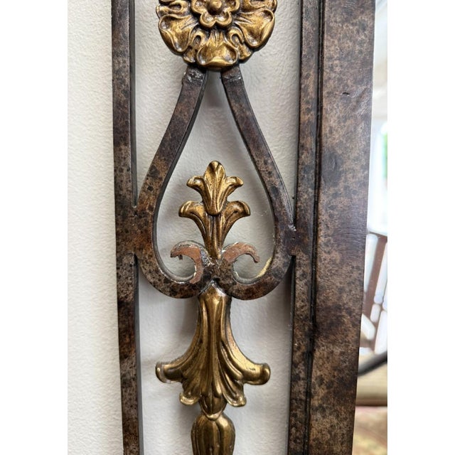 Bronze La Barge Large Gilt Bronze & Scrolled Wrought Iron Wall Mirror For Sale - Image 8 of 10