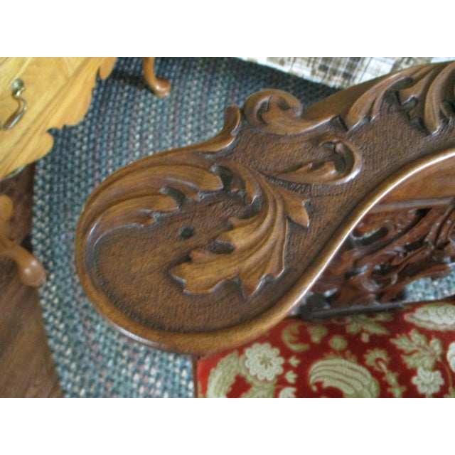 Antique Vintage Victorian Carved Walnut Corner Italian Chair Face & Griffons For Sale - Image 12 of 15