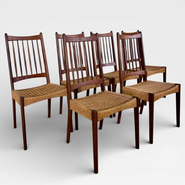 Vintage Danish MK200 Dining Chairs by Arne Hovmand-Olsen, Set of 6 For Sale - Image 10 of 11