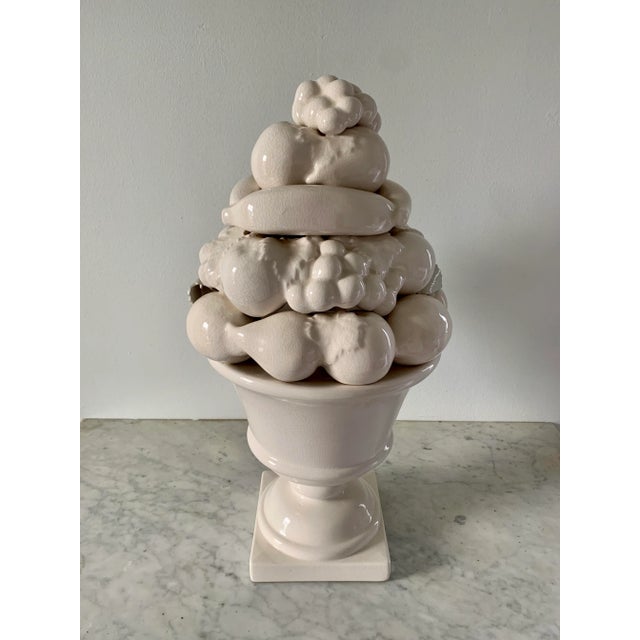 Mid-Century White Glazed Ceramic Fruit Topiary For Sale - Image 10 of 14