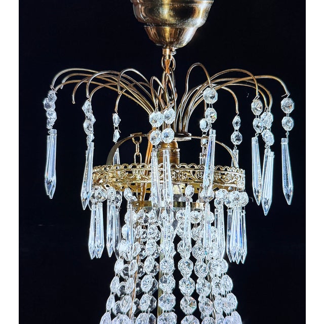 Traditional Empire Swedish Chandeliers in Cut Glass, 1890s For Sale - Image 3 of 4