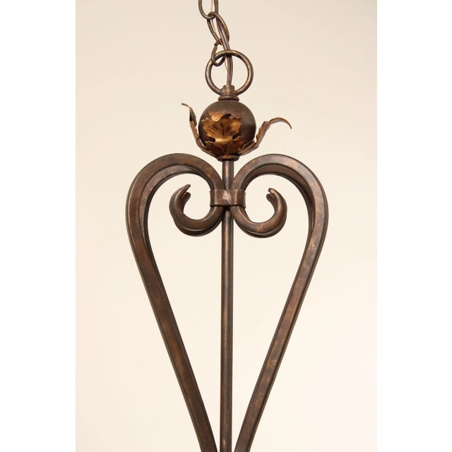 Brown Late 20th Century Tuscan Style Wrought Iron Four-Light Island Chandelier For Sale - Image 8 of 13