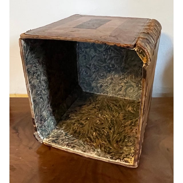 Antique 19th Century French Leather Bound Book Form Library Waste Paper Basket or Box for the Desk For Sale - Image 9 of 16