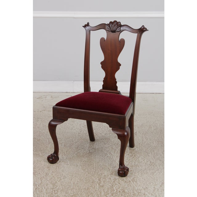 Set of 12 Henkel Harris Clawfoot Mahogany Dining Room Chairs For Sale - Image 9 of 15