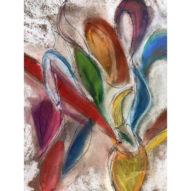 Abstract Flower Vase 9x10 Original Pastel on Paper by Erik Sulander