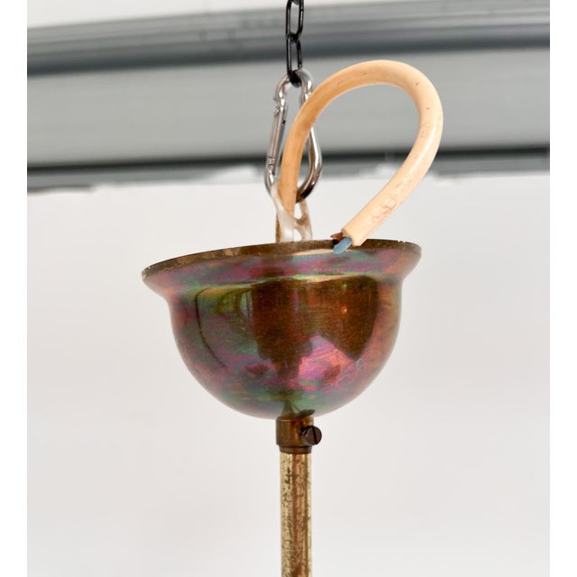 Vintage Art Deco Hanging Lamp in Curved Glass, 1930s For Sale - Image 11 of 15