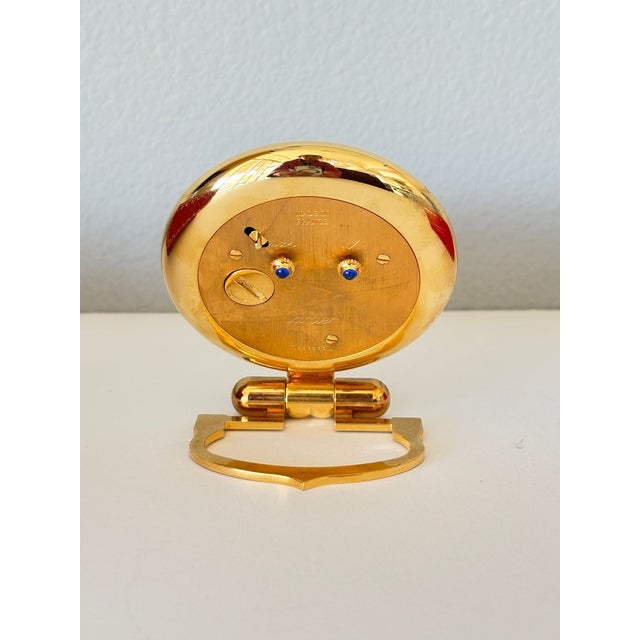 Cartier Colisee Art Deco 24k Gold-Plated Travel Desk Clock, 1990s For Sale - Image 12 of 14