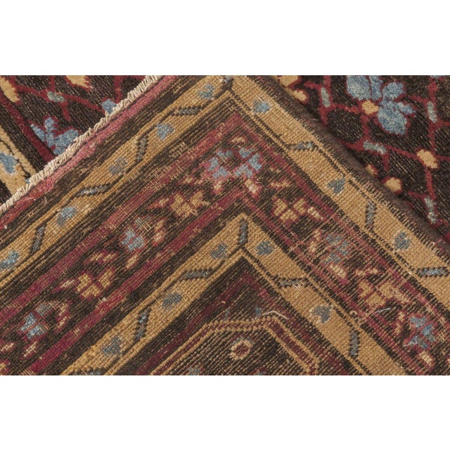 One-of-a-kind 1920s Indian Blue, Gold Beige, Red Handmade Wool Rug For Sale - Image 4 of 4
