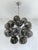 Italian sputnik chandelier with 24 smoky Murano glass globes mounted on polished nickel finish frame / Made in Italy 24...