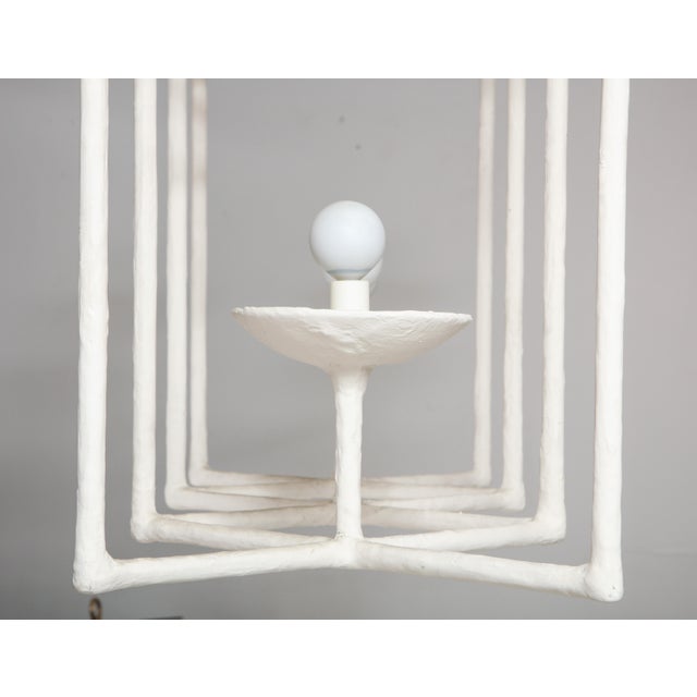 White Bespoke Plaster Fixture in the Manner of Giacometti For Sale - Image 8 of 12